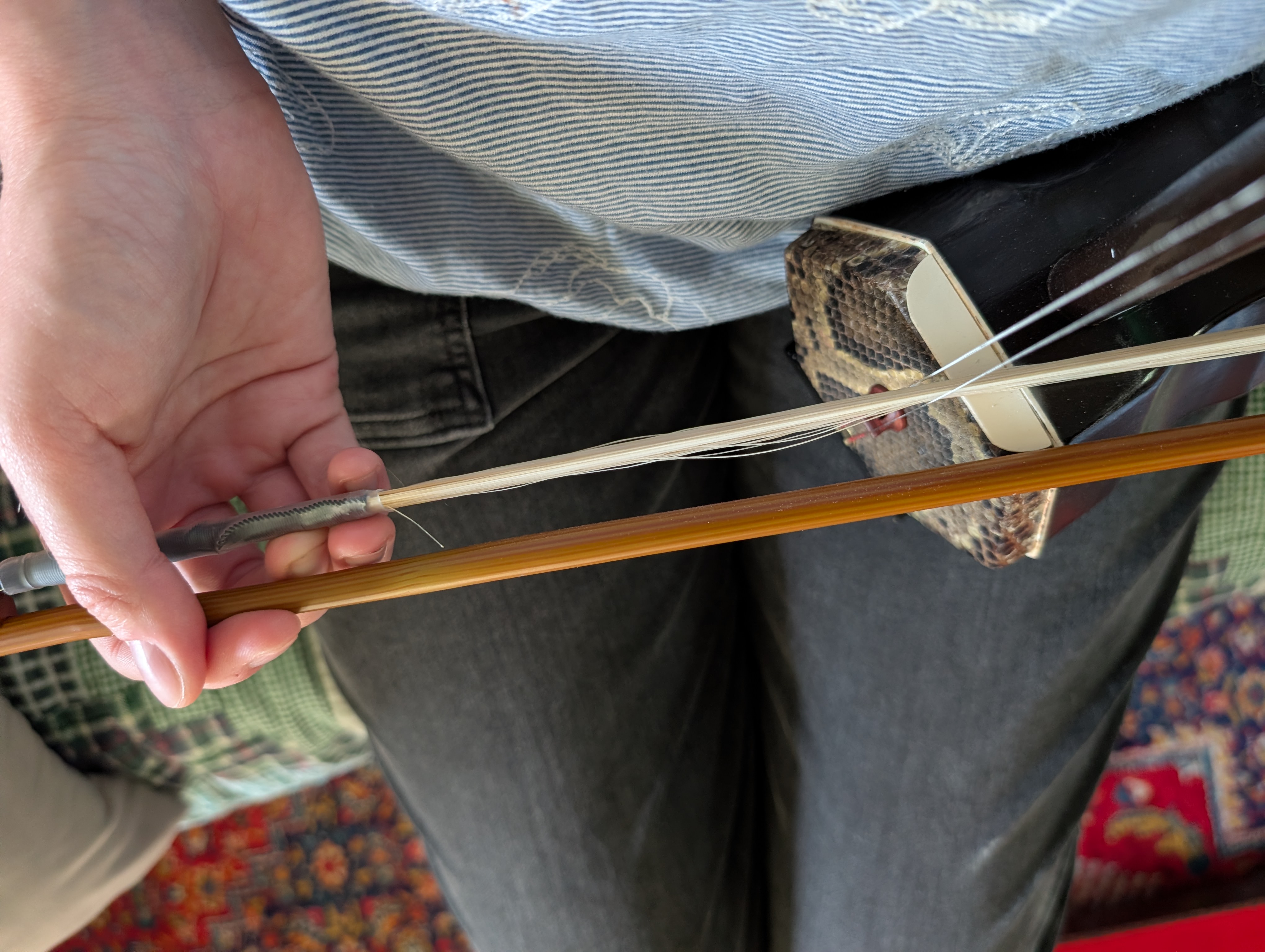 Playing the erhu on the A-string